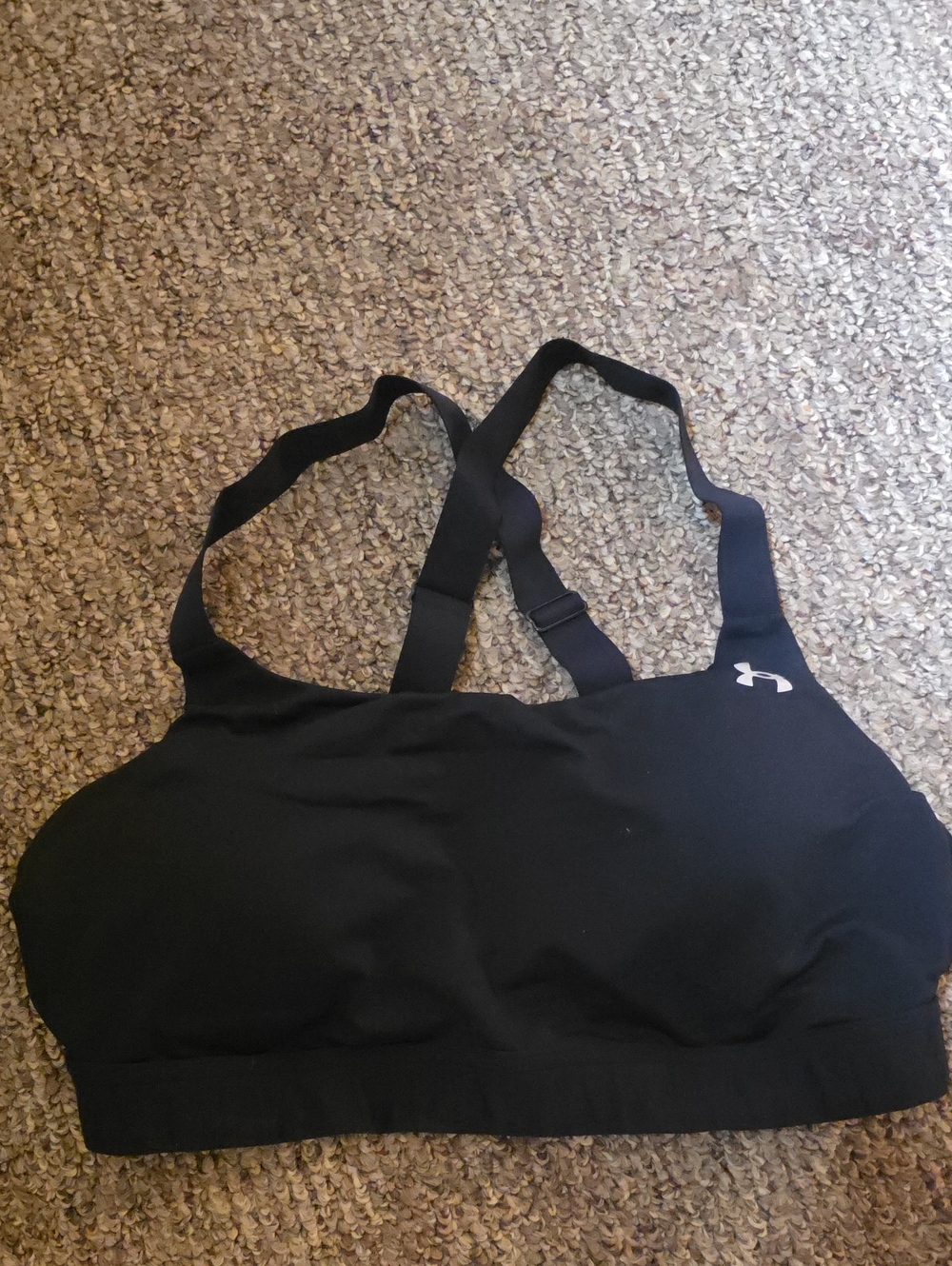 Under Armour Black Compression Adjustable-Strap Sports Bra